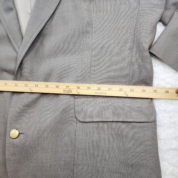 Kozelkas Mens Wear Suit Jacket Sports Coat Men 50 L Gray Gold Buttons Pockets - Picture 4 of 15